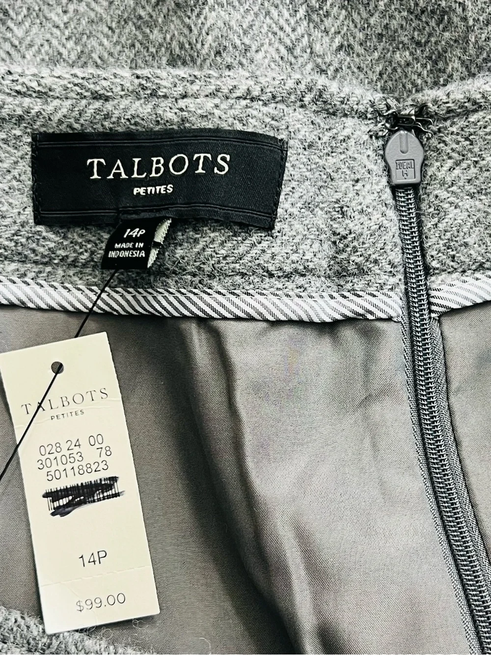 Talbots Wool Mix Pencil Straight Skirt Business Casual Minimalist Preppy Lined